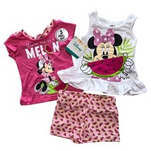 Disney Minnie Mouse 3 Pieces Baby Girls Summer Clothing Set,100% Cotton (12Month - $12.99