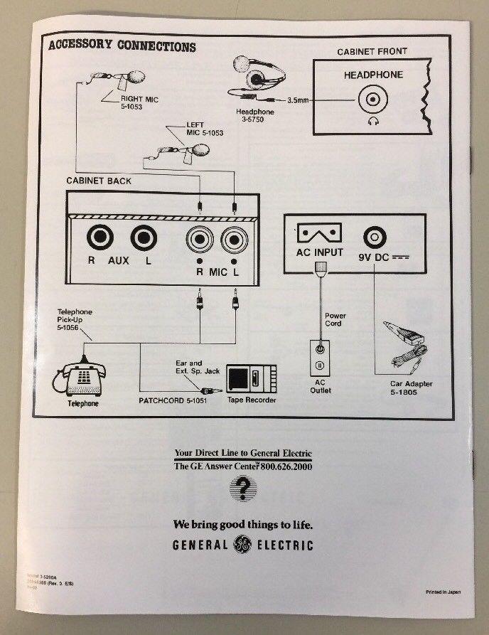 GE General Electric Boombox Owners Manual 35260A Original Instructions