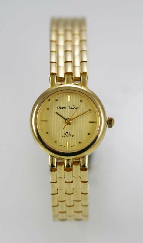 Sergio Valente Watch Women Gold Stainless Battery Easy Read Water ...