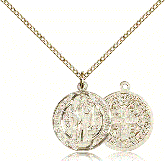 St. benedict medal  gold filled  medal   chain 0026bgf   copy  2 