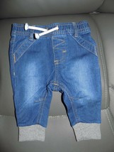 Cat &amp; Jack Denim Joggers Jeans Size 0/3 Months Infants NEW - $17.60