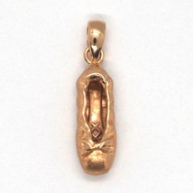 18K ROSE, PINK GOLD BALLET SHOE CHARM PENDANT, SATIN, 0.9 INCHES MADE IN... - $192.36