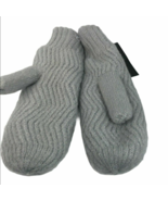 INC Chevron-Knit Mittens Gray Soft Cozy Ribbed Cuffs Thick Warm - $20.99