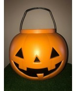 Vintage Large Halloween 16&quot; Wide Pumpkin Blow Mold Trick-Or Treat Candy ... - $29.69