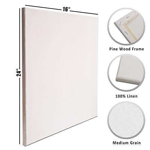 Stretched Painting Canvas Boards 16x24 Inch, Large Blank Art Canvases ...