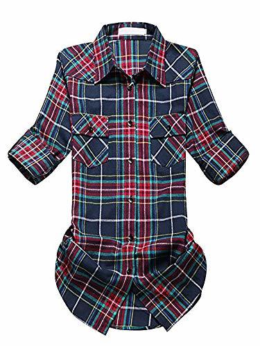 buffalo plaid flannel shirts for women