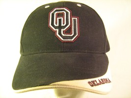 Men's Cap Velcro Adjustable Ou Sooners Oklahoma University Black [Y154c] - $11.16