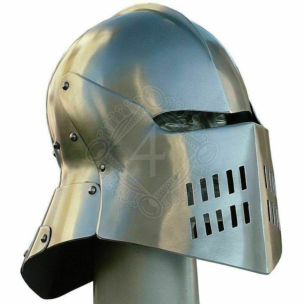 18GA Steel Larp Medieval German Sallet Helmet Knight Armor Helmet Replica 