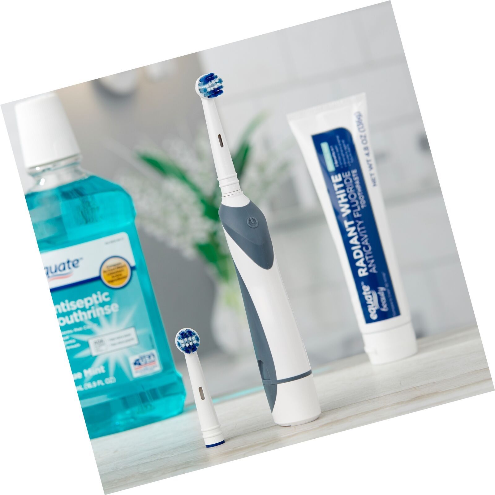 Equate EasyFlex Total Electric Toothbrush with 2 Replacement Heads