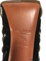 $2075 Azzedine Alaia Black Suede Silver Stud Ankle Boot Heel Shoe 38.5 Women image 5