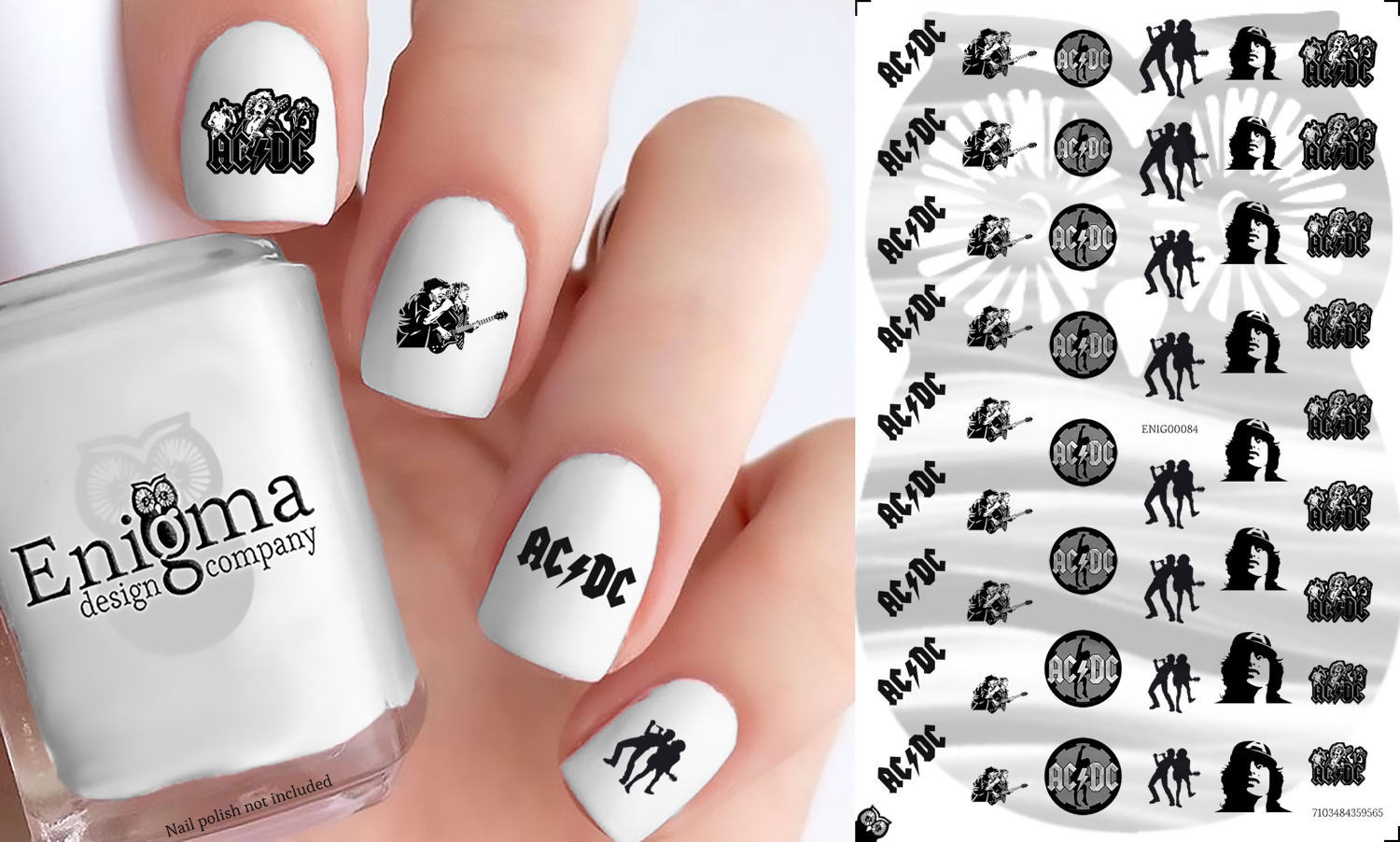 AC/DC Nail Decals (Set of 51) - Nail Art