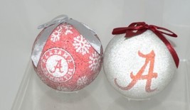 Team Sports America NCAA Alabama Crimson Tide LED Christmas Ornament Set of 2 image 1