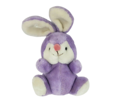 7 " Vintage Russ Berrie Roscoe Violet Blanc Bunny Rabbit Animal en Peluche Jouet - $32.38