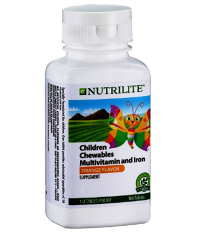 Amway NUTRILITE Chewable Multivitamin And Iron Supplement For Kids (100 ...
