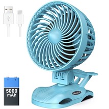 5000Mah Portable Clip On Fan Battery Operated - Rechargeable 6 Inch Smal... - $19.99