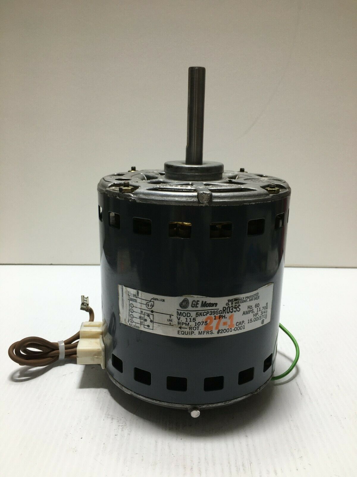 GE Motors 5KCP39SGR035S Blower Motor 3/4HP 1075RPM 115V 20010001 used