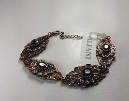 Alfani Antique Gold with Black and Clear Crystal Bracelet - New - $19.80