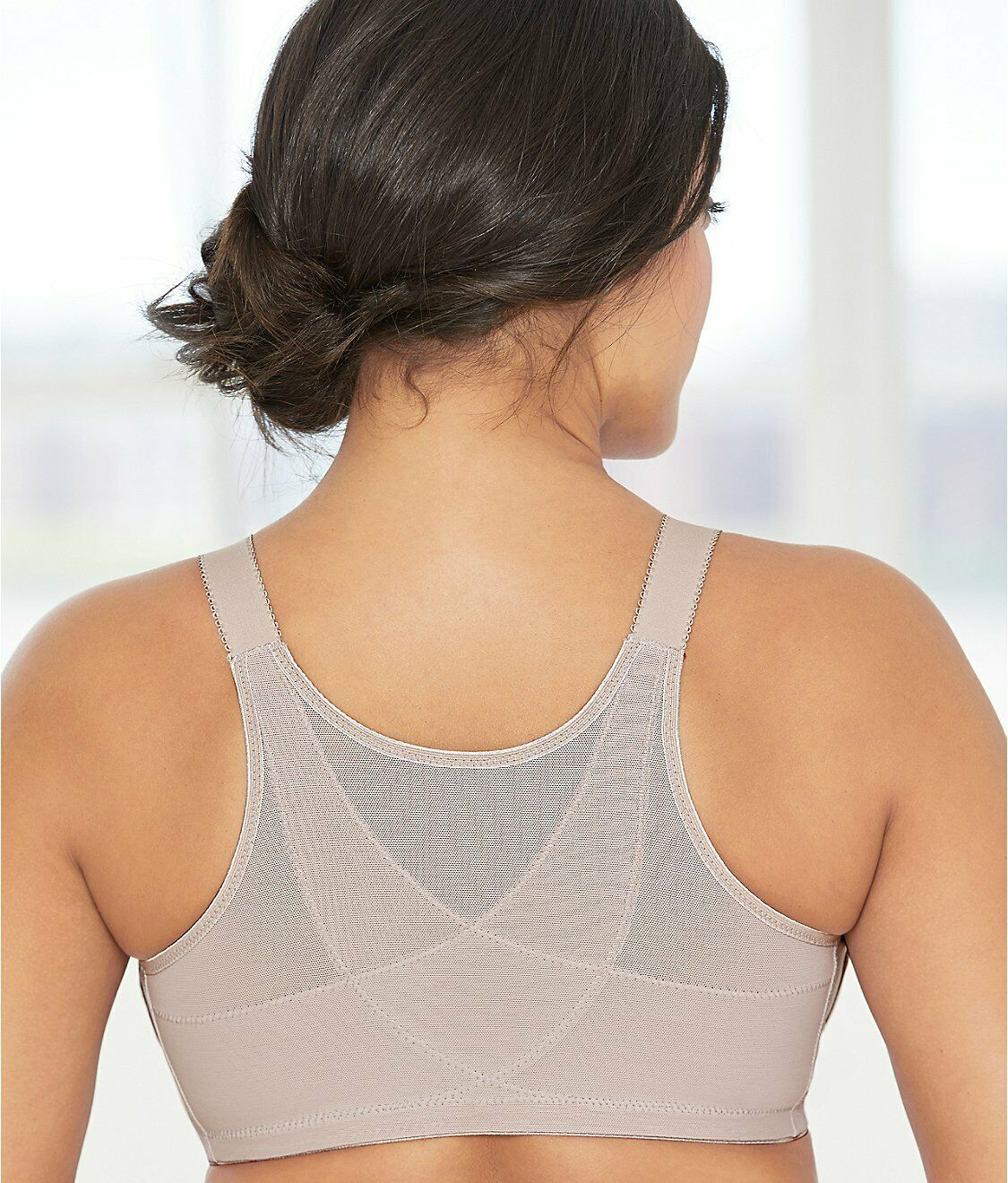 GLAMORISE Taupe Comfort Lift WireFree Posture Back Bra, US 48C, UK 48C