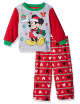 Disney Toddler Boys' Mickey Mouse Christmas 2pc Fleece Pajamas 2T 3T 4T NWT - £12.65 GBP