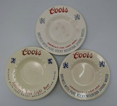  Three COORS BEER White Ceramic Ashtrays Vintage 80s - $17.82