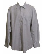 Peter Millar Sz Large Mens Dress Shirt Tan Checked Long Sleeves - $24.75