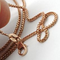 18K ROSE GOLD CHAIN 1.2 MM SQUARE FRANCO LINK, 24 INCHES, 60 CM MADE IN ITALY image 4
