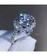 3.00 Ct Round Cut Diamond Halo Engagement Ring 14K White Gold Finish - $102.34
