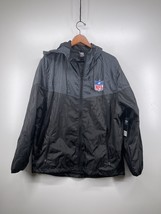 NFL Team Apparel Men’s Size L Full Zip Hooded Windbreaker Jacket Black N... - $58.79