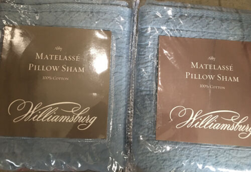 NEW Williamsburg Abby Matelasse STANDARD Pillow Sham BLUE 20" X 26" 1303A 