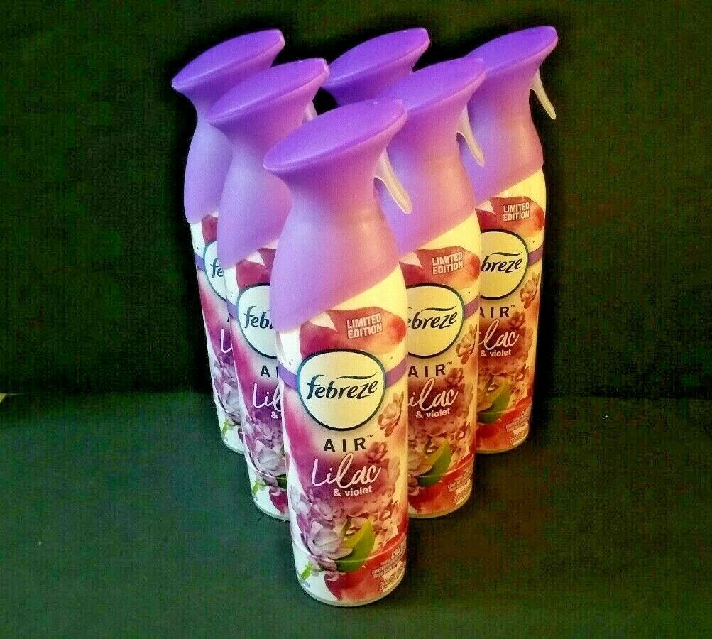 LOT OF 6 NEW FEBREZE AIR, LILAC & VIOLET SCENT, LIMITED EDITION Air Fresheners