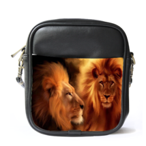 Sb1695 sling bag leather shoulder bag lion face thumb200