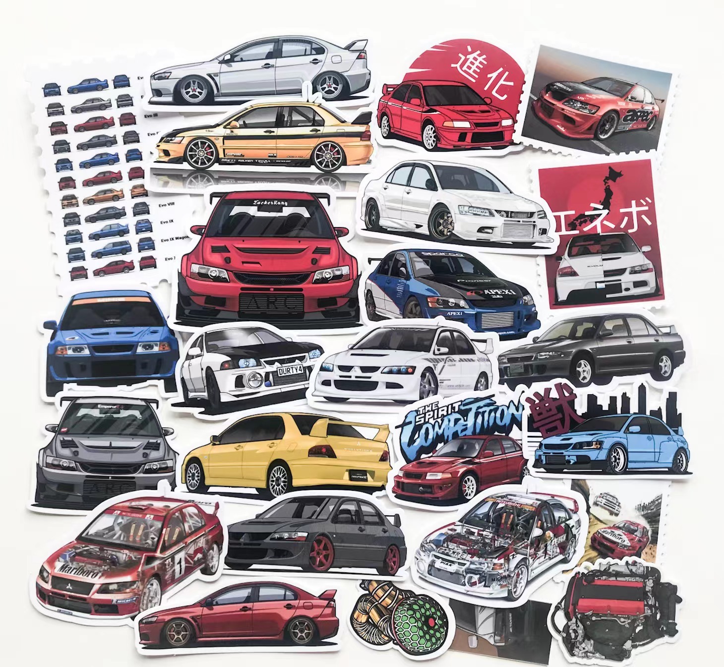 Mitsubishi Lancer Evolution EVO3 EVO4 6 7 8 9 10 Vinyl Stickers JDM ...