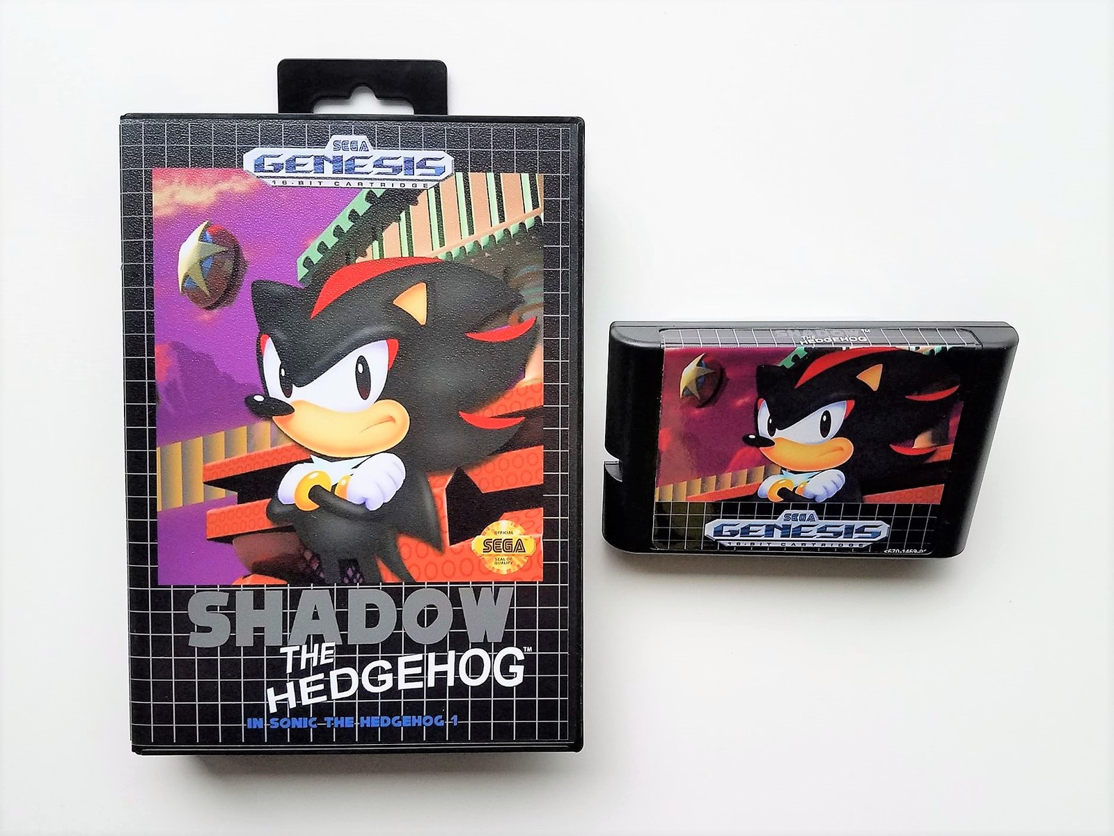 Shadow the Hedgehog - Custom Case / Game Sega Genesis - Sonic the Hedgehog Mod