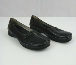 Clarks Women's Black Leather Slip On Buckle Dress Shoes Size 7.5 M  33165-08/03 - $28.04