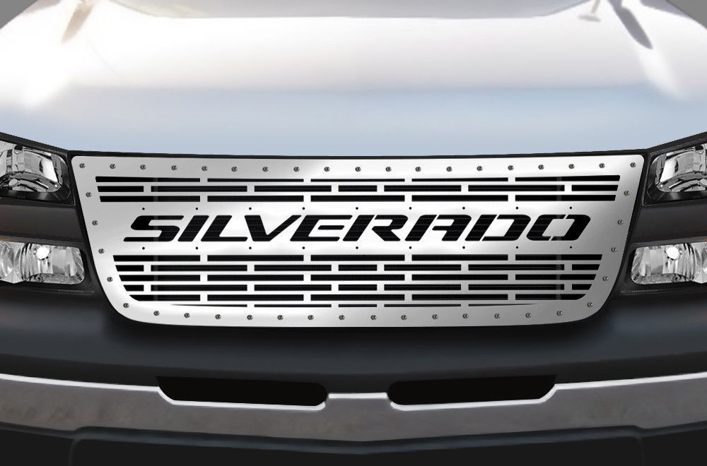 Custom Steel Grille SILVERADO Kit for Chevy Silverado 1500/2500 2003 ...