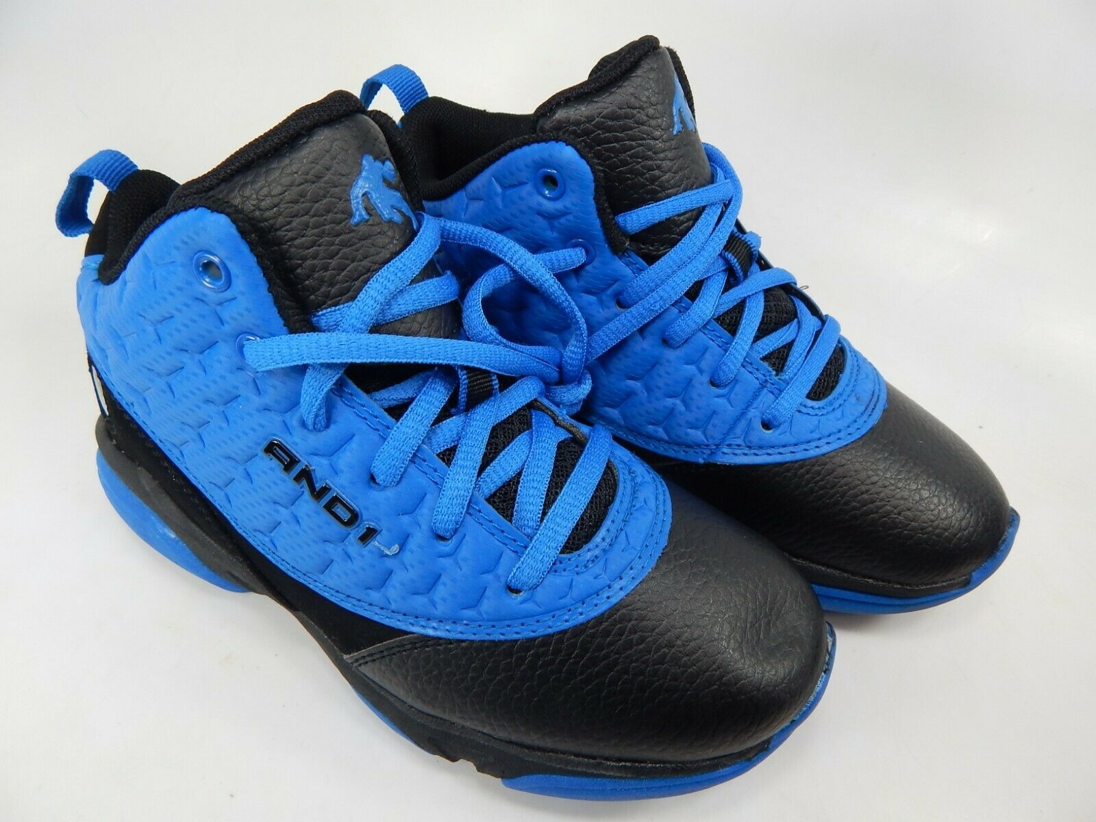 blue and white youth basketball shoes