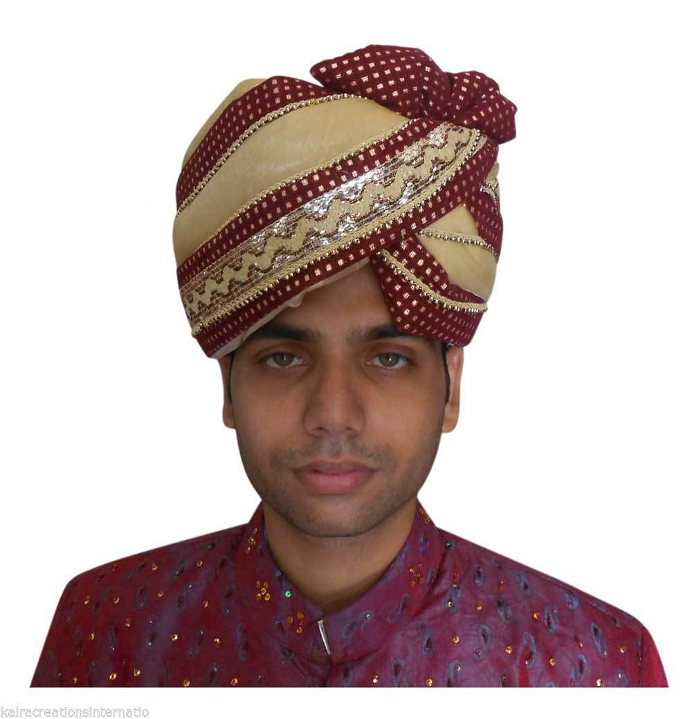 Men Hat Indian Sherwani Handmade Groom Top Hats Turban Pagri Safa Pag