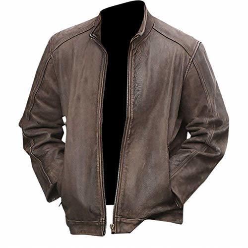 Matt Jason Bourne Motorbike Brown Leather Jacket | Motorcycle Leather Jacket