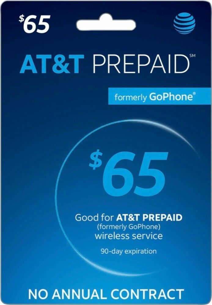 AT&T AT&T Prepaid 65 Refill TopUp Prepaid Card , AIR TIME PIN