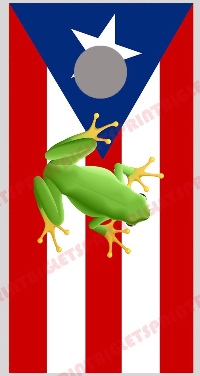 Puerto Rico Flag with Frog Cornhole Board and 50 similar items