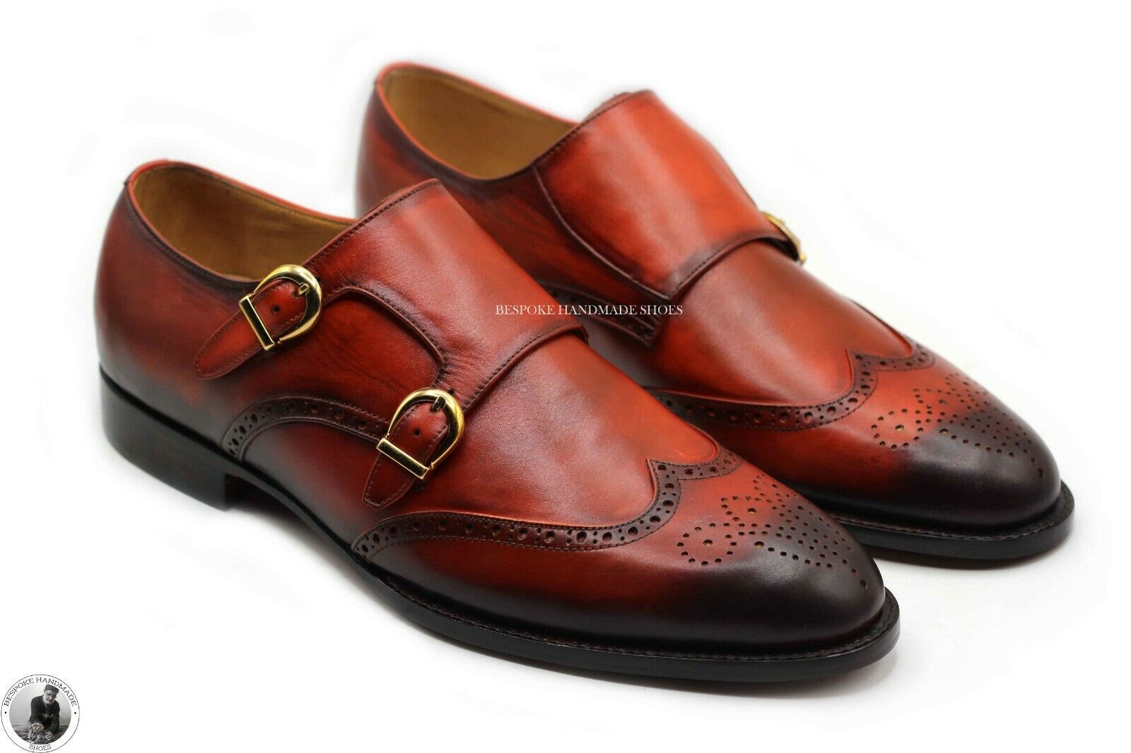 orange wingtip shoes