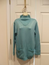 new/pkg NEWPORT NEWS PERSIAN BLUE funnel neck long leggings sweater  medium - $18.80