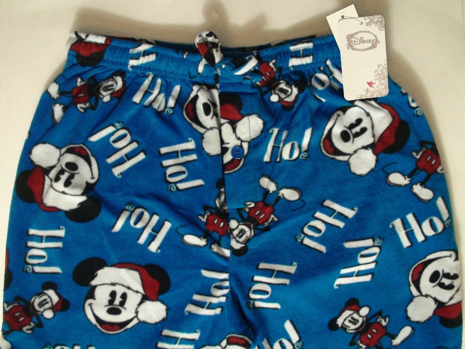 Mens Mickey Mouse Christmas Ho! Ho! Microfleece Lounge Pajama Pants Size Small - Sleepwear & Robes