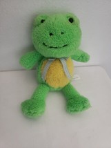 2015 Animal Adventure Frog Plush Stuffed Toy Green Yellow Tummy - $24.73