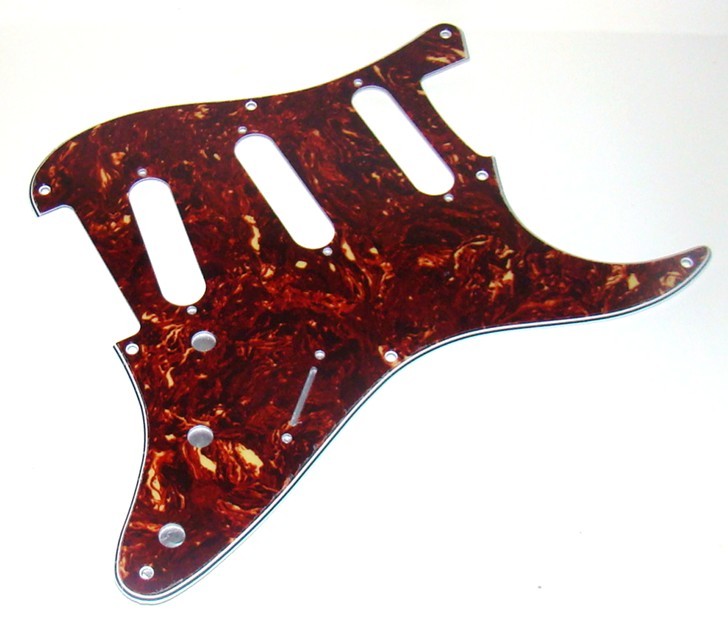 Red Tortoise Shell Pickguard for Stratocaster, for 3 Single Coil