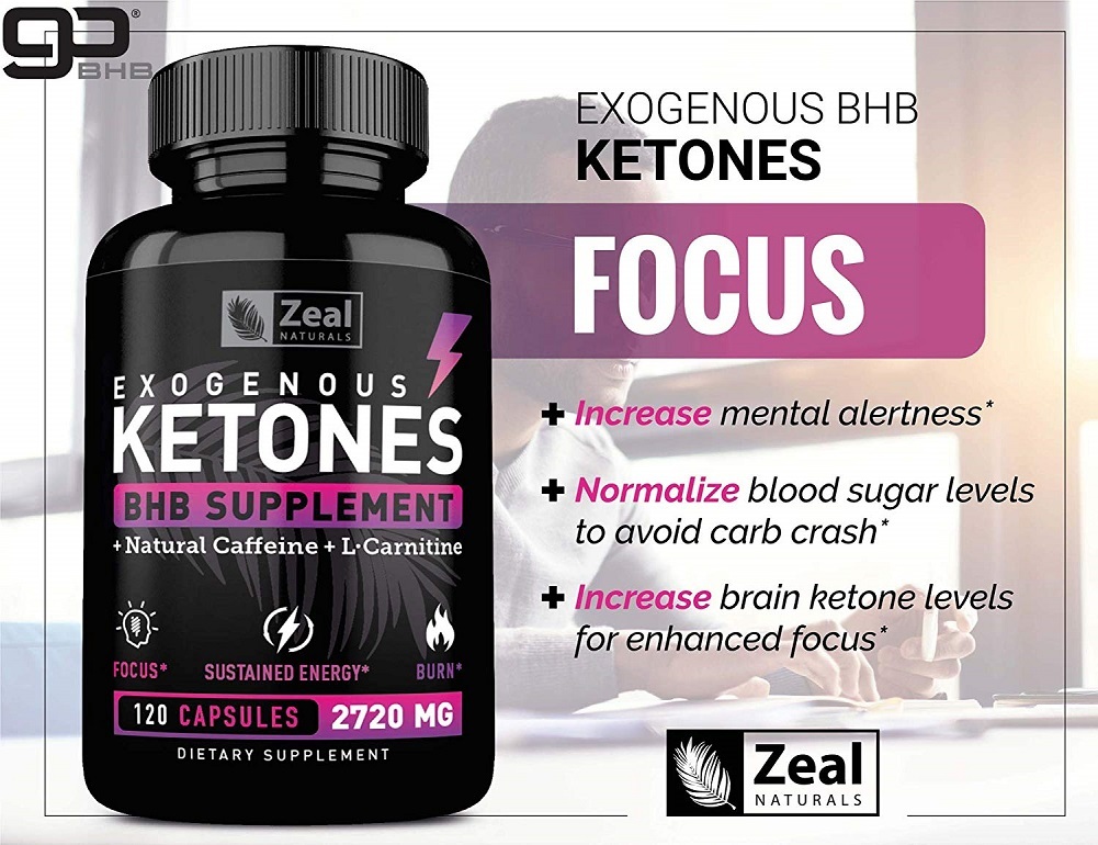 Zeal Naturals Keto BHB Exogenous Ketones Pills 2720mg | 120 Capsules ...