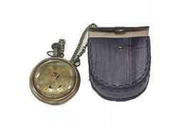 Battery Powered Hand Made Stylist Pocket Watch With Leather Case Pouch P... - $31.67
