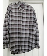 Tommy Hilfiger Men&#39;s Shirt 100% Cotton L/S Button Down Gray Multi Size L - $22.65