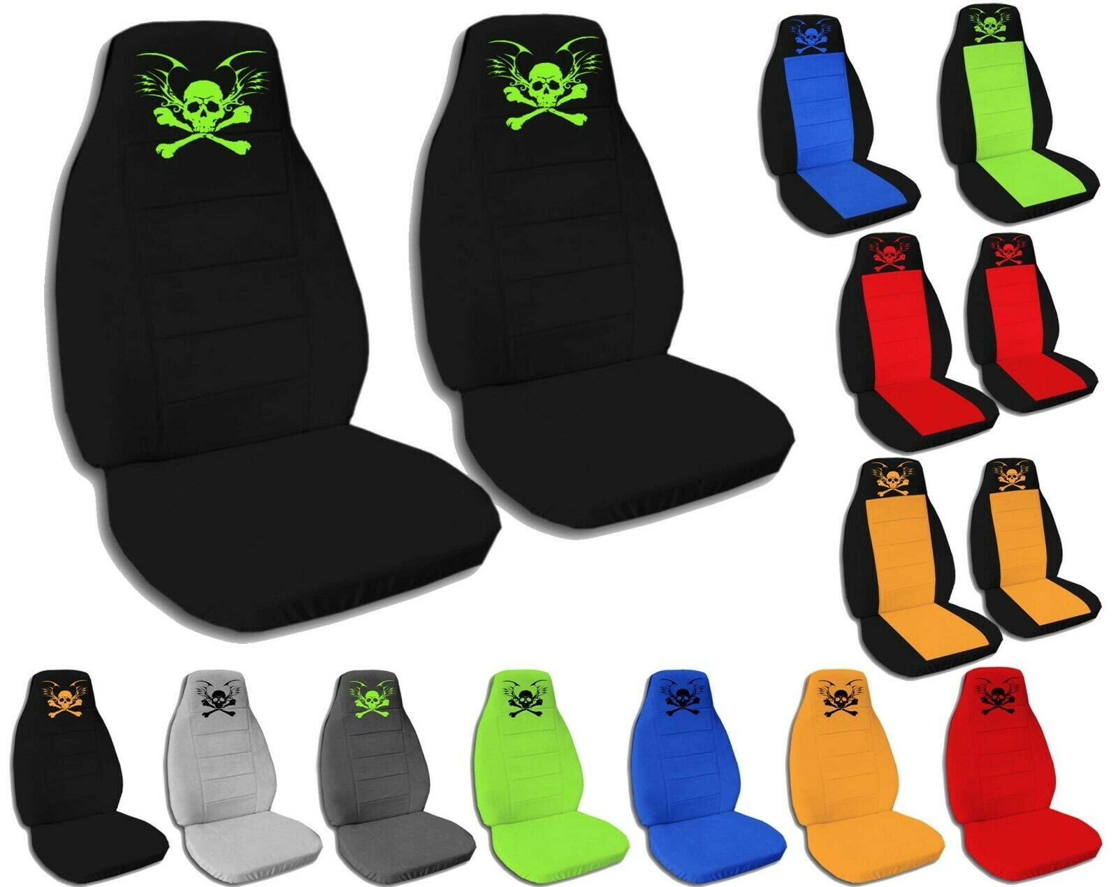 Primary image for Front set Car seat covers Fits Chevy S10 trucks 94-04 BUCKET SEATS  Skull tattoo