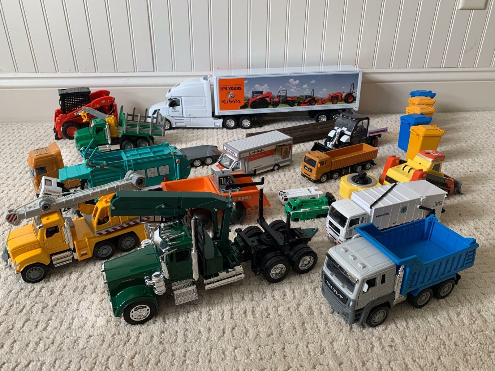 24 Piece Garbage Dump Trucks Die Cast & Plastic Kubota Popak New Ray ...